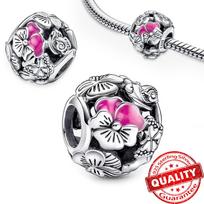 Madingas Sterlingo Sidabro Rožinės Našlaitės Žiedo Pakabukas Tinka Originaliai Apyrankei 925 Sidabras Mėlynas Drugelio Pakabukas Fine Jewelry Dovana