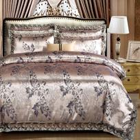 Europietiškas satino žakardo patalynės komplektas - Apsiūtas nėriniais, 4 dalių komplektas 1.5m Bed 3-Piece Set Quilt Cover 150*200