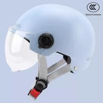 Unisex 3C sertifikuoti elektrinių dviračių šalmai su apsauga nuo saulės visiems sezonams Clear Long Visor matinė mėlyna spalva