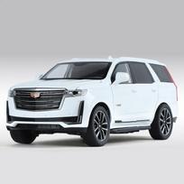 1/24 viso dydžio Escalade SUV lydinio automobilio modelis Die-cast metalinis visureigio automobilio modelis Simuliacinis garsas ir šviesa Kolekcija Vaikų žaislas Dovana balta