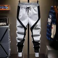 Men's Large Korean-Style Trendy Loose Sweatpants with Cuffed Stitching 5XL pilka spalva