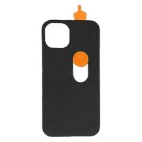 Vidurinio piršto iPhone serijos apsaugos nuo kritimo silikoninis dėklas 3D spausdintas slankiojantis telefono dėklas Įdomus vidurinio piršto telefono dėklas iPhone 16 Pro Max juoda