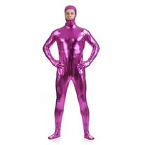 Vyriškas pilnos aprėpties atviru veidu gumos Zentai kostiumas sceniniams pasirodymams Adult 3XL rožinė