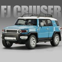 1:24 „Toyota FJ Cruiser“ lydinio automobilio modelis, metalinis žaislinis visureigio automobilio modelio modeliavimas, garsas ir šviesa, vaikų žaislas berniukui, dovana mėlyna