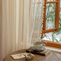 Nauja nėrinių užuolaida su kišene karnizui ir gėlių krašto dizainu 140*45 Rod Pocket 1pc