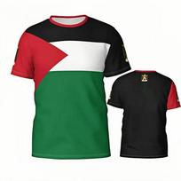 Palestinos vėliavos ženklas 3D marškinėliai Drabužiai Unisex Lauko Laisvalaikio Mada Marškinėliai Nacionalinės dienos dovanos Drabužiai M
