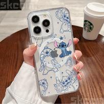 Disney Stitch ir Angel Skaidrus telefono dėklas, skirtas iPhone 16 Pro Max 15 14 Plus 11 12 13 X XR XS, su Magsafe belaidžio įkrovimo dangteliu iPhone 13 Mini