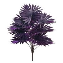 Violetinė dirbtinė palmė, tikroviškos dirbtinės palmės, tropiniai lapai, netikros palmių šakos Helovinui, Kalėdoms, vidaus, lauko dekorui Small