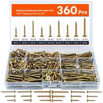 360 vnt. įleistų galvučių savisriegių medvaržčių rinkinys 340/400 vnt. pluošto vinis medvaržtis metalui 360pcs Fiber Nails