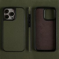 Magnetic Genuine Leather Phone Case For iPhone 16 Pro Max 15Pro 14 13pro 12 11 Cowhide Wireless Magsafe Fundal Back Shell capa Genuine Leather&iPhone 15