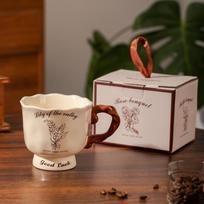 Ins Creamy Style Mug Home High Value Ceramic Water Cup Girls Creative Coffee Cup Couple Breakfast Cup about 400ml