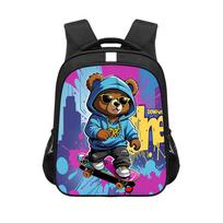14/16 colių Kawaii Grafiti Lokio Spaudos Kuprinė 3-18 Metų Vaikams Hip Hop Vaikams Mokyklos Krepšiai Paaugliams Dieninė Kelioninė Kuprinė Dovana 14 inches black