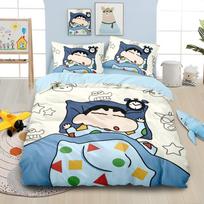 Animacinis Crayon Shin chan, Mikropluošto patalynės komplektai, Vaikams skirta patalynė su užtrauktuku Kambario dekoras Užvalkalas ant antklodės paaugliams suaugusiems 90x200cm