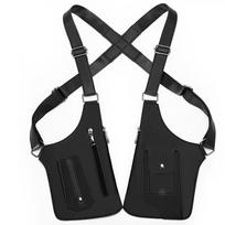 Dviguba petneša, daug kišenių, vyriška lauko, apsaugota nuo vagystės, krūtinės tašė, odinė, daugiafunkcė, crossbody, taktinė, saugojimo, medžioklės tašė juoda