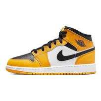 Air Jordan 1 Mid GS Reverse Yellow Toe Vaikams Sportbačiai Taxi Balti Juodi 554725-701 38