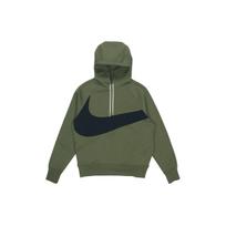 Nike Sportswear Swoosh Tech Fleece Hoodie With Large Logo Print Men Tops Military-Green DD8223-326 L