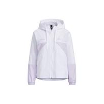 Adidas Two-Tone Sports Casual Hooded Windbreaker Women Outerwear White IP0751 S