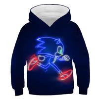 Rudens 3D Sonic the Hedgehog spausdinti gobtuvai Madingi laisvalaikio sportiniai ilgomis rankovėmis vaikiški berniukiški gobtuviniai džemperiai 110