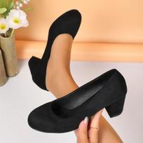 Madingi Moteriški Sekli Batai Aukštakulniai Basutės Laisvalaikio Suknelės Batai Retro Vidutinio Kulno Siurbliai Madinga Tendencija Rudens Dizainerio Batai Zapatos De Mujer 35 juoda