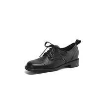 Fashion Genuine Leather Women Oxford Shoes Spring 2025 New Thick Heels Shoes Classic Lace-Up Vintage Office Dress High Heels Women Pumps 39 ruda