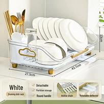 Elegantiškas virtuvės stalviršio indų ir įrankių laikiklis white