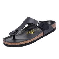 Naujos odinės vyriškos basutės Vyriškos šlepetės Moteriškos šlepetės Lauko paplūdimio laisvalaikio avalynė Zapatos Hombre Patvari neslystanti prabangi avalynė 35 juoda