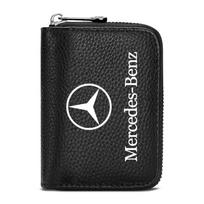 1 vnt. Natūralios odos automobilio vairuotojo pažymėjimo, asmens tapatybės kortelės, banko kortelės piniginė Mercedes-Benz C500 C200 C300 A B C E GLA CLA GLK GL ML GLE V177 W247 W176 benz juoda