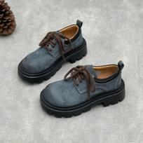 GKTINOO Loafer Shoe Woman British Style College Style Loafer Size Spring Shoes Women Genuine Leather Shoes Girls 35 pilka spalva