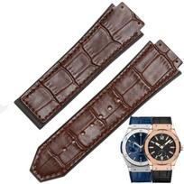 Laikrodžio apyrankė HUBLOT BIG BANG 25*19mm iš natūralios odos, vandeniui atspari, vyriška, laikrodžio dirželis, grandinėlė, laikrodžio guminė apyrankė, apyrankė 25-19mm ruda