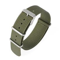 NATO vieno gabalo nailono drobės laikrodžio dirželis - smulkiai austas vienspalvis, 18/20/22 mm 22mm armijos žalia spalva