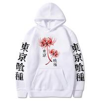 Anime Ghoul Spider Lily Spausdinimo Vyriški Moteriški Džemperiai Su Gobtuvu Didelio Dydžio Megztinis Harajuku Gatvės Stilius Unisex Megztinis S