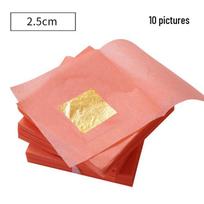 24K Aukso lapeliai dekoravimui - 99% grynumo, idealūs Budos statulų paauksavimui, meno projektams ir rankdarbiams - 10 lapelių 2,5 cm [10 lapų] spalva