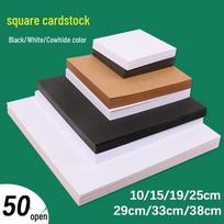 Kvadratinis juodai baltas kartonas Rankų darbo piešimo popierius Darželiui Flashcards 10cm White Cardstock (50 sheets)