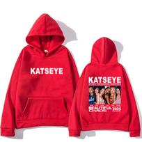 KATSEYE: THE BEAUTIFUL CHAOS TOUR 2025 Spausdinti džemperiai Vyrams Moterims Laisvas Madingas Gobtuvas Ilgomis rankovėmis Vintažinis Flisinis Juodas Džemperis S