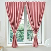 Stiprios užtemdančios užuolaidos su Velcro, dviejų sluoksnių dizainas, lipnios, miegamajam ir svetainei, elegantiškai dekoracijai W100xH135cm&Velcro rožinė