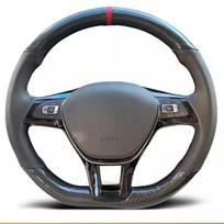 Hand-Stitched  Leather carbon fibre car Steering Wheel Cover For Volkswagen VW Golf 7 Mk7 Touran Up New Passat B8 Tiguan 1