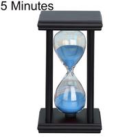Smėlio stiklas 5/15/30min Medinis smėlio laikrodis Virtuvės Mokykla Smėlio laikrodis laikmatis namų dekoras 5 Minutes mėlyna/juoda