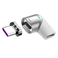 FONKEN magnetinio kabelio adapteris 100 W USB tipo C kabelio keitiklis, skirtas Ipad Pro Macbook 2019 2018 Magnetinio adapterio kabelio jungtis sulenkta balta