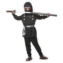 Vaikų nindzių kostiumas Samurajus Kombat Warrior Vaikų berniukų mergaičių Helovino puošni suknelė S juoda
