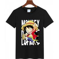 Didelio dydžio vienetiniai „Luffy Anime Print“ vyriški marškinėliai, vyriški laisvalaikio medvilniniai viršutiniai drabužiai S black