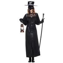 Moterų maro gydytojų kostiumai Helovino steampunk Viduramžių paukščių snapų Cosplay kostiumai S juoda