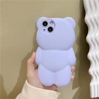 3d Cartoon Bear telefono dėklas, skirtas iPhone 13 12 11 Pro Max Xr Xs Max 13 Pro Candy Color Silikoninės meškos formos smūgiams atsparus dangtelis For iPhone 13Pro Max