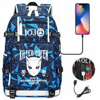 Moteriška ir vyriška kuprinė Anime Jojo Bizarre Adventure Kuprinė paaugliams Mokyklinė Daugiafunkcis USB įkrovimo krepšiai Mokyklinis krepšys Kelionės Mochila One Size