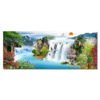 Kraštovaizdžio tapyba Krioklio menas Aliejinė tapyba Drobė Tapyba Svetainės apdaila Cuadros fono sienų apdaila 20x60cm