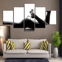5 plokštės Drobės spaudiniai Tapyba nuoga moters kūno seksualus menas Wall Art HD spausdinimo paveikslėlis svetainei Siena juoda balta 20x35cm*2  20x45cm*2  20x55cm*1