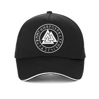 Odinas Vikingų Simbolių Spaudas Beisbolo Kepuraitė Unisex Vasarinė Hip Hop kepurė Šiaurės Vikingų Runos vilkas Skandinavų Odino Simbolis Unisex snapback kepurė
