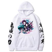 Anime Hoodies Demon Slayer Hoodie Oversize Vyriški megztiniai su gobtuvu Unisex marginti megztiniai Gatvės drabužiai vyriški drabužiai XXL