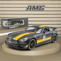 1/24 mastelio Benz AMG GTR žaislinių automobilių modelio automobilis, cinko lydinio ištraukiamas atgal Žaislinis automobilis su garsu ir šviesa, skirta vaikams berniukui, mergaitei 1/24-20.5x9x5.5cm juoda