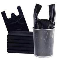 Sutirštinti juodi šiukšlių maišai, skirti naudoti virtuvėje ir namuose, vienkartiniai plastikiniai maišeliai su rankenomis 32*52 50Pcs