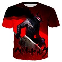 Berserk marškinėliai Vyriški 3D spausdinti marškinėliai Madingi laisvalaikio Harajuku stiliaus marškinėliai Gatvės drabužiai, dideli viršutiniai drabužiai XXXL
